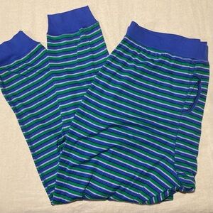 Amazon Essentials Men’s Blue and Green Striped Pajama Bottoms